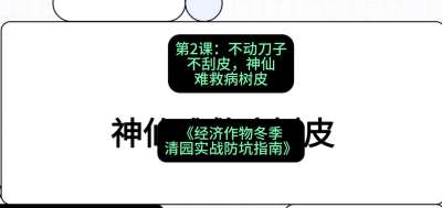 第2节：【物理手段】不动刀子不刮皮，神仙难救病树皮，课程：《经济作物冬季清园&middot;实战防坑指南》#识农AI